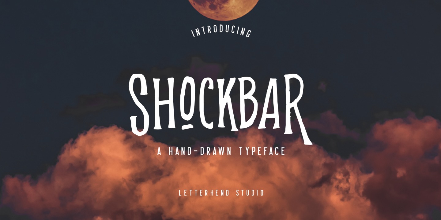 Beispiel einer Shockbar Regular-Schriftart